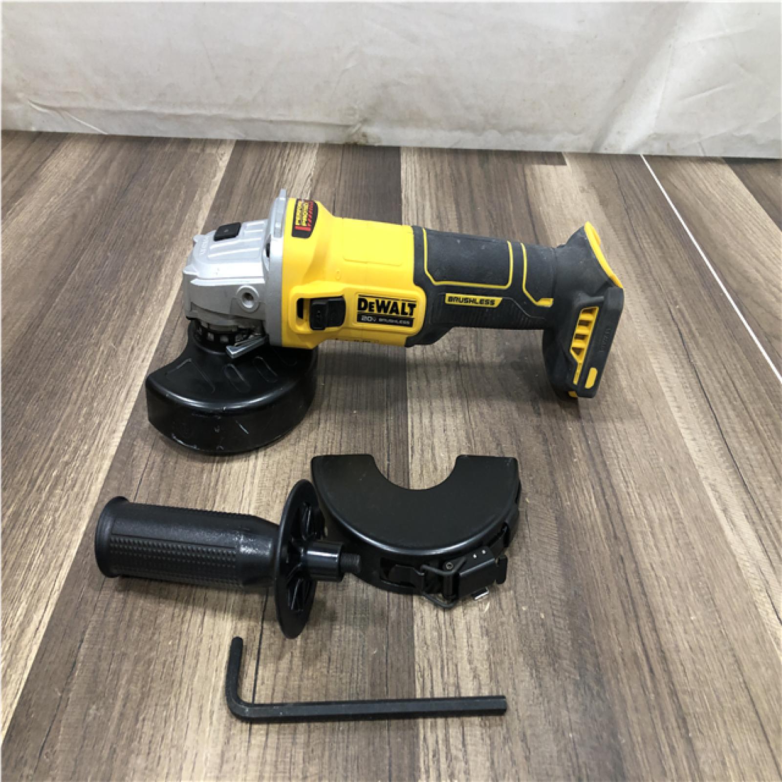AS-IS DEWALT 20-Volt MAX Cordless Brushless 4-1/2 in. Angle Grinder with Slide Switch (Tool Only)