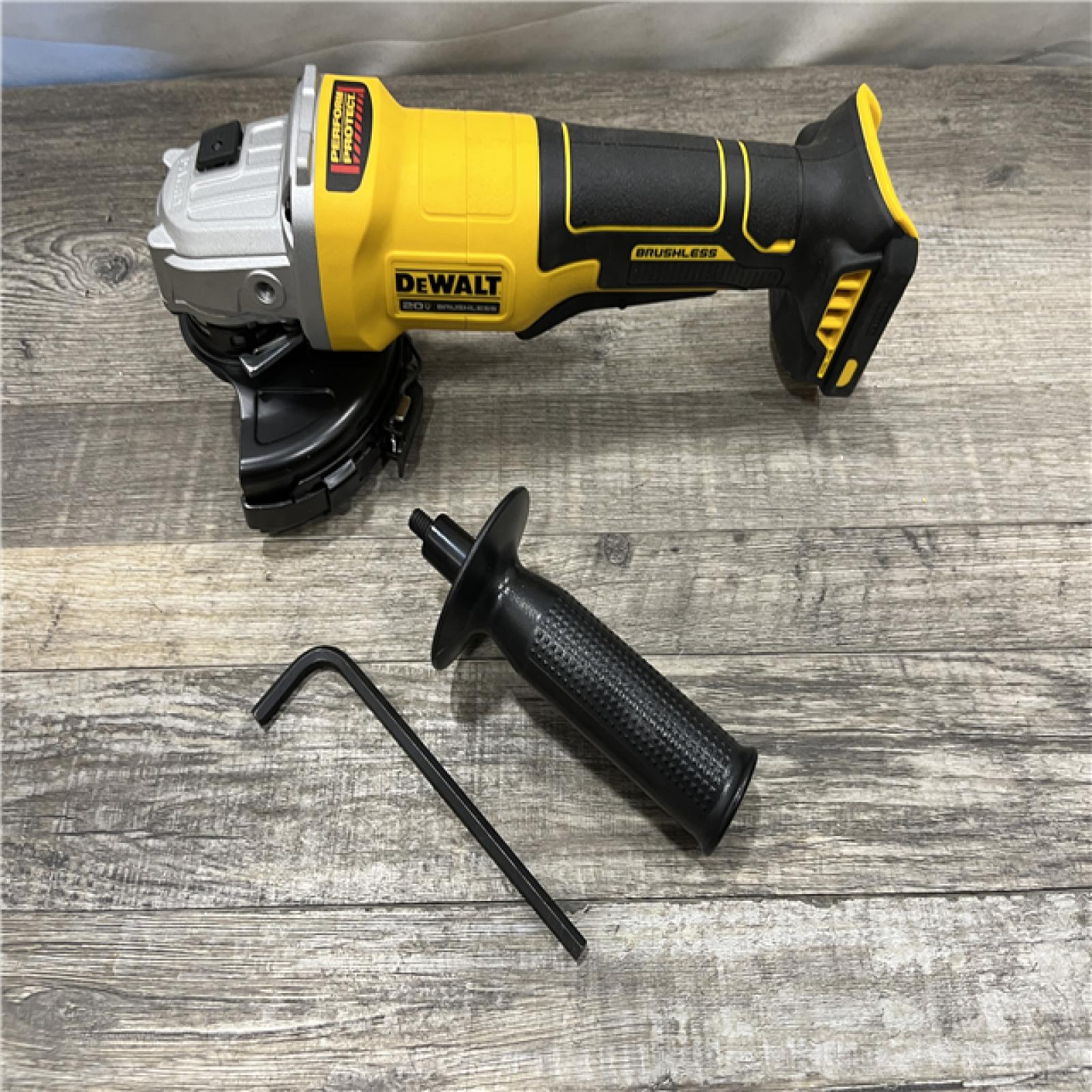 AS-IS DEWALT 20V MAX Cordless Brushless 4-1/2 in. Angle Grinder with Paddle Switch (Tool Only)