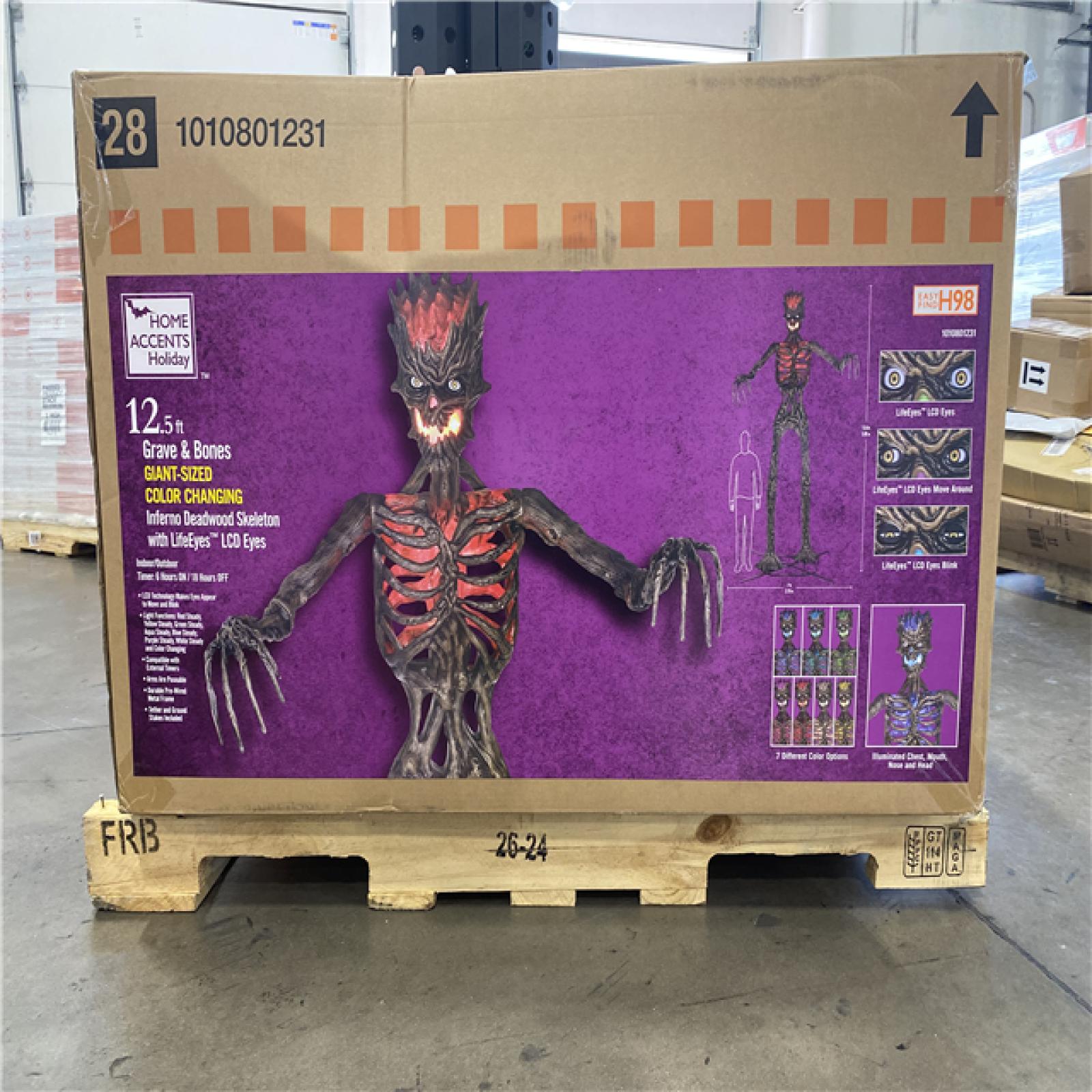 DALLAS LOCATION - Home Accents Holiday 12.5 ft. Giant-Sized Inferno Deadwood Skeleton