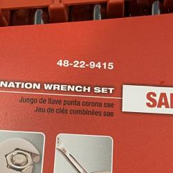 NEW - Milwaukee Combination SAE Wrench Mechanics Tool Set (15-Piece)