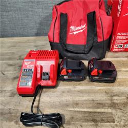 HOUSTON LOCATION - AS-IS Milwaukee M18 18V Lithium-Ion Brushless Cordless Compact Drill/Impact Combo Kit (2-Tool) W/(2) 2.0 Ah Batteries  Charger & Bag