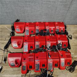 HOUSTON LOCATION - AS-IS MILWAUKEE BATTERY CHARGER PACK QTY - 15