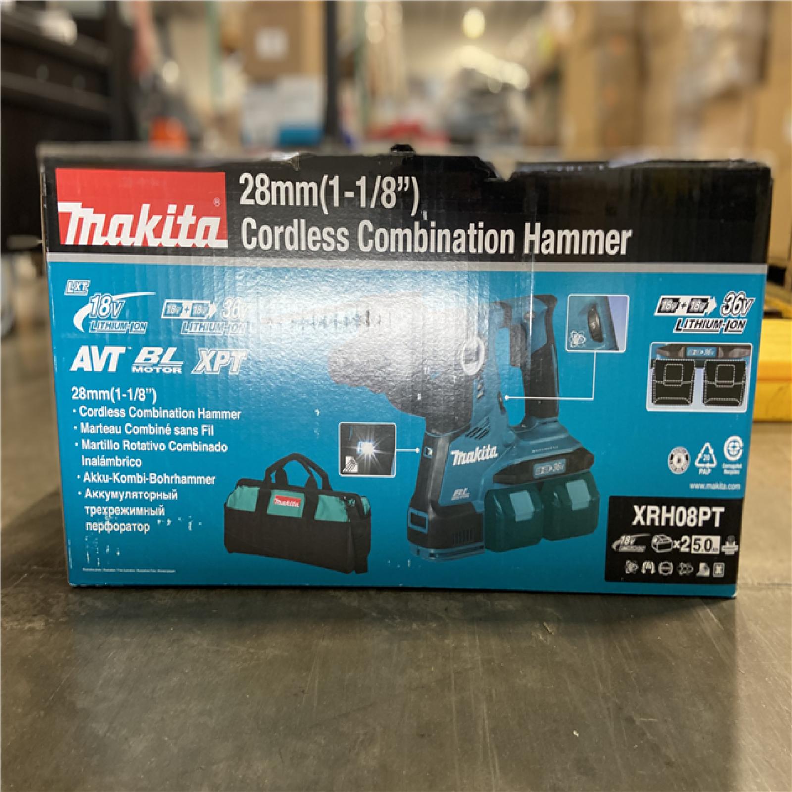 NEW! - Makita 18V X2 LXT Lithium-Ion 36V 1-1/8 in. Brushless Cordless Rotary Hammer Kit 5.0 Ah