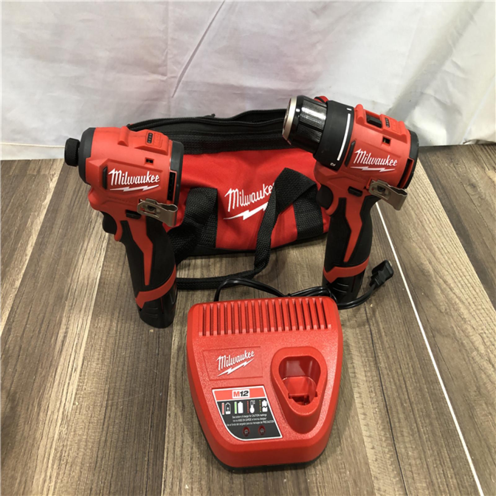 AS-IS Milwaukee 12-Volt Lithium-Ion Brushless Cordless Subcompact Drill and Impact Driver Combo Kit