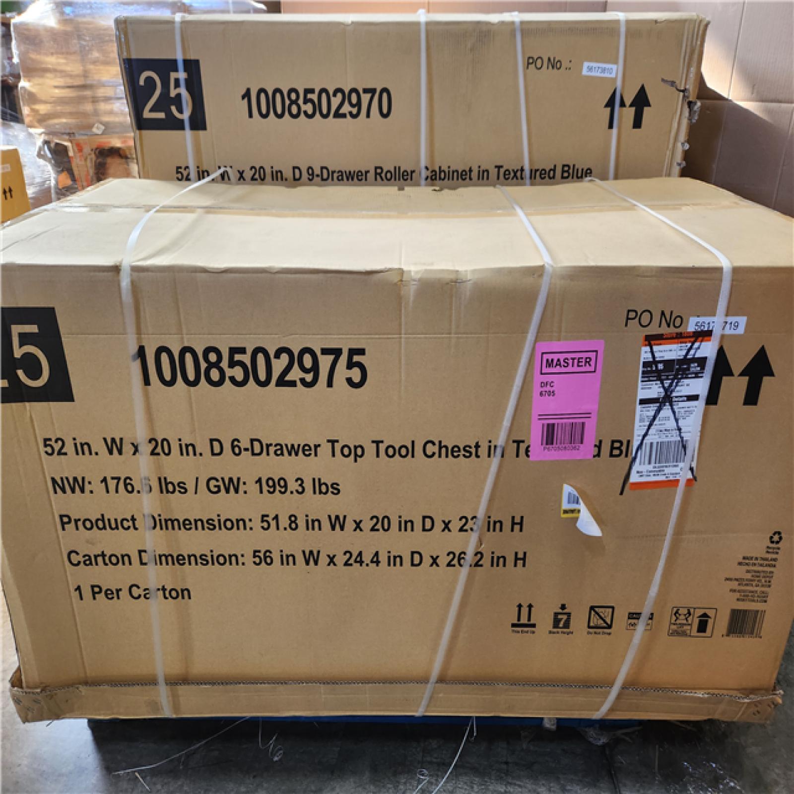 Phoenix NEW Husky Heavy-Duty 52 in. W 15-Drawer Matte Blue Steel Rolling Tool Chest Combo (SEALED)