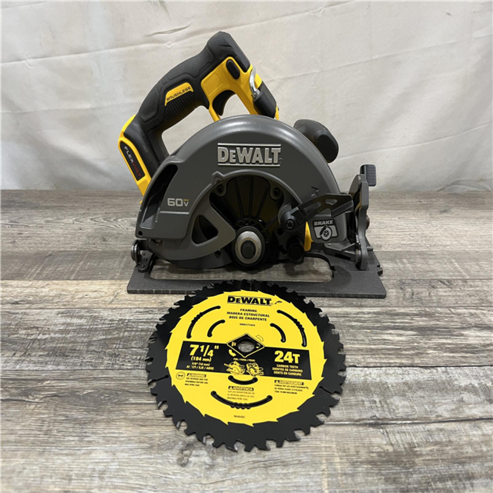 AS-IS DEWALT FLEXVOLT 60V MAX Cordless Brushless 7-1/4 in. Circular Saw with Brake (Tool Only)