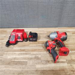 HOUSTON LOCATION - AS-IS MILWAUKEE 2 TOOL COMBO KIT W/ (2) BATTERY & CHARGER