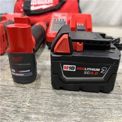 AS-IS Milwaukee FUEL 18V Cordless Mid Torque 1/2 in. Impact Wrench w/ 12 FUEL 3/8 in. Ratchet Combo Kit