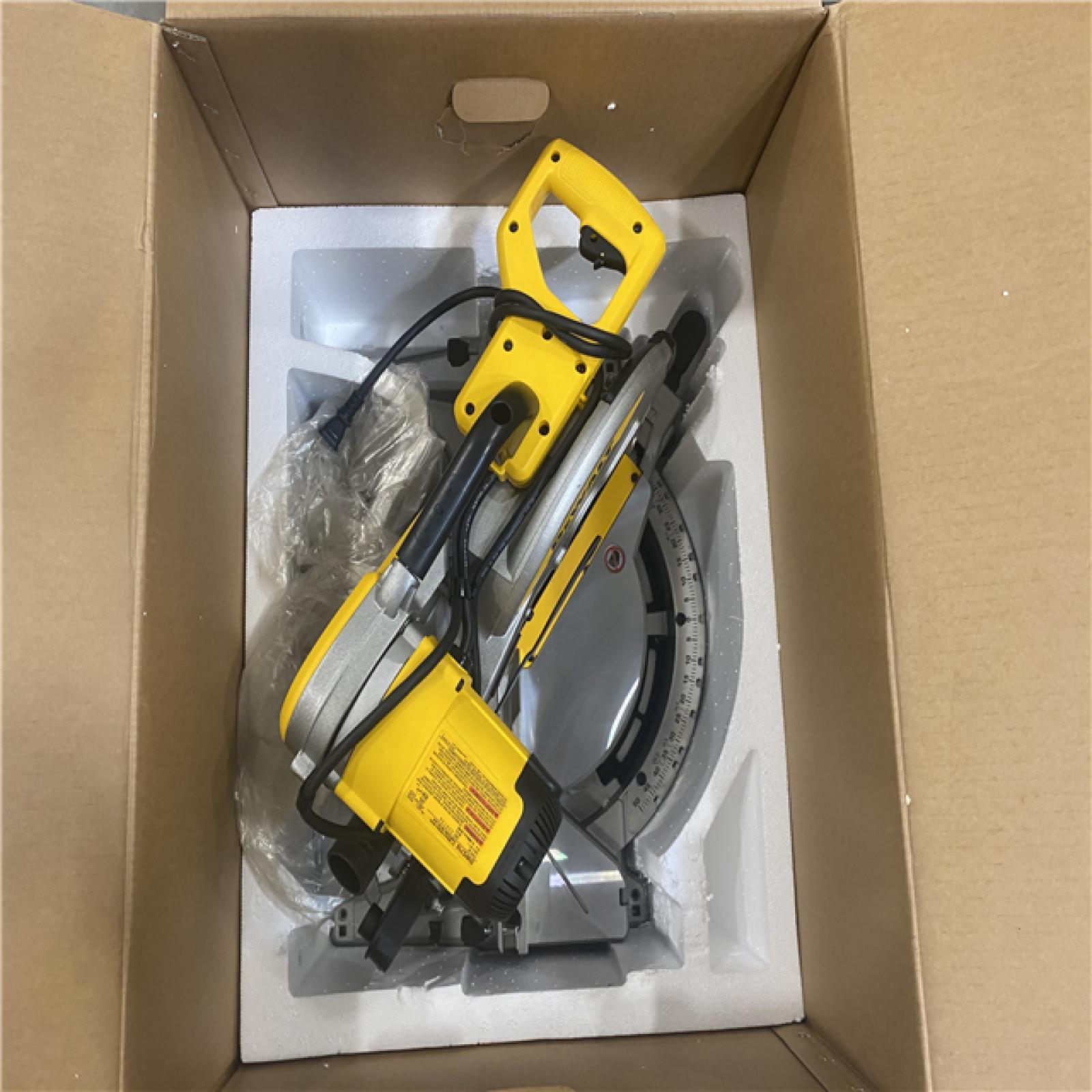 Dallas Location - As-Is 	DeWalt 15 Amp Corded 12 in. Compound Double Bevel Miter Saw
