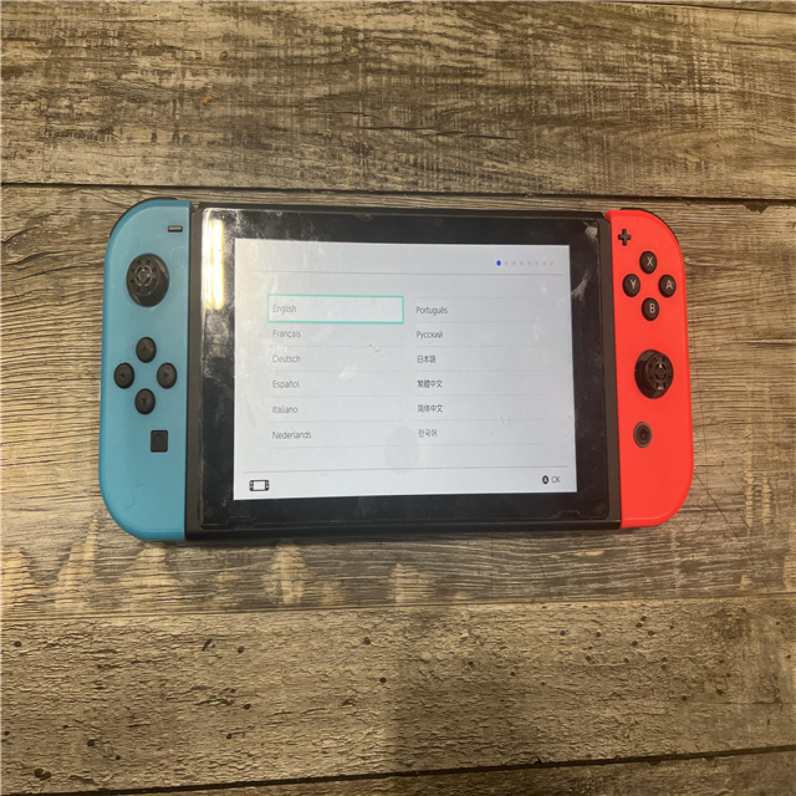 AS-IS Nintendo Switch with Neon Blue and Neon Red Joy-Con