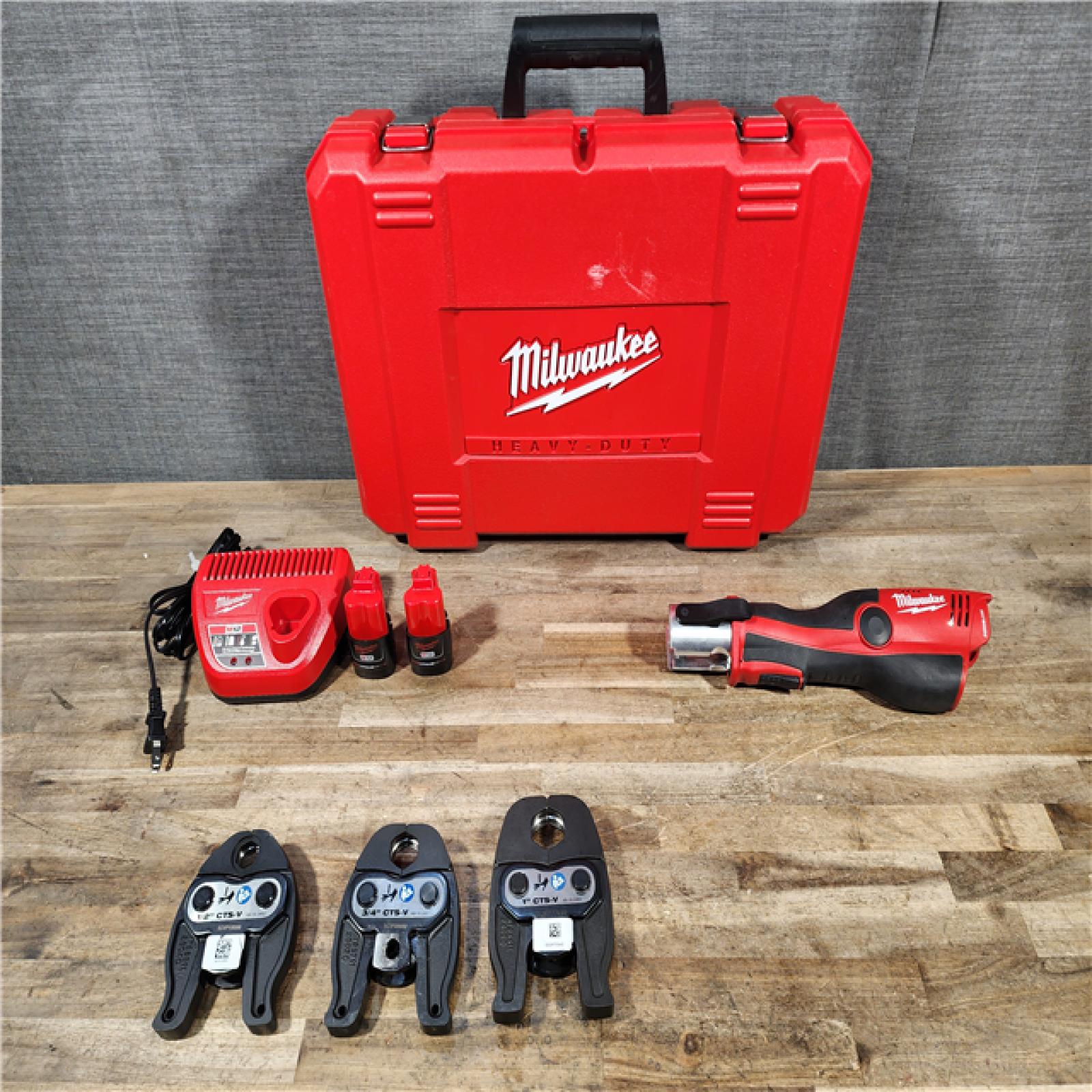 HOUSTON LOCATION - AS-IS M12 12-Volt Lithium-Ion Force Logic Cordless Press Tool Kit (3 Jaws Included) with Two 1.5 Ah Battery and Hard Case