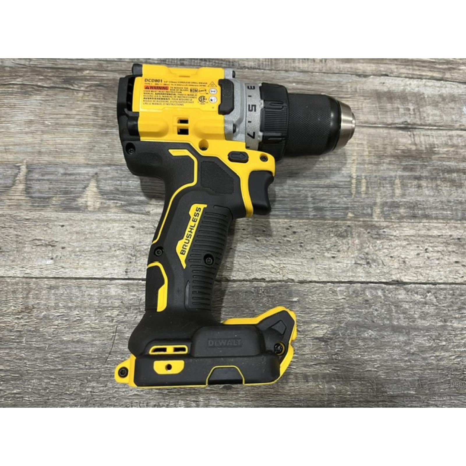AS-IS DEWALT 20V MAX XR Lithium-Ion Brushless Cordless 1/2 in. Drill/Driver Kit