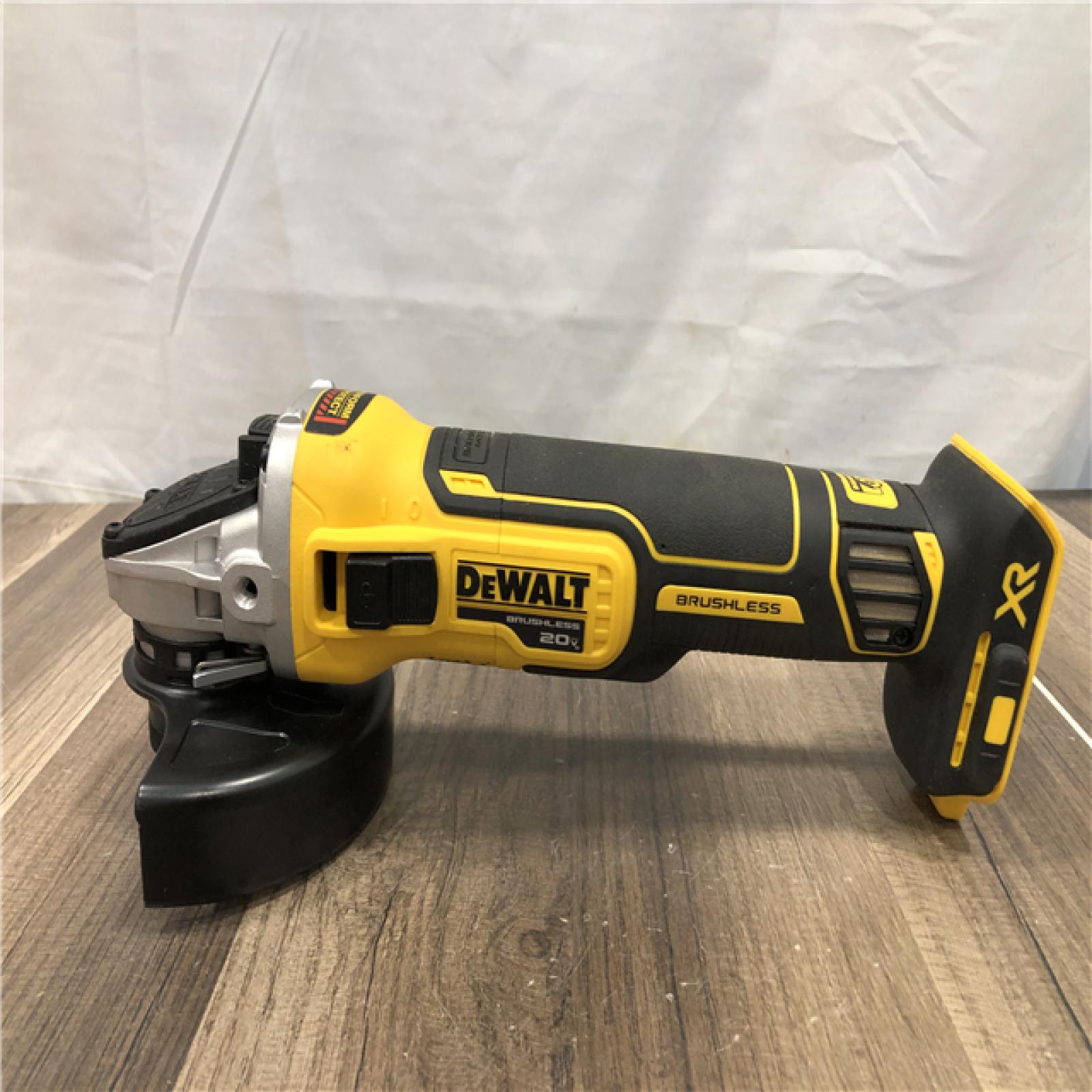 AS-IS DEWALT 20V MAX XR Cordless Brushless 4.5 in. Slide Switch Small Angle Grinder with Kickback Brake (Tool Only)