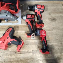 HOUSTON LOCATION - AS-IS Milwaukee M18 18V Lithium-Ion Cordless 5 Tool Combo Kit