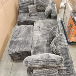 Phoenix NEW Modular L-Shaped 3-Piece Grey Sofa