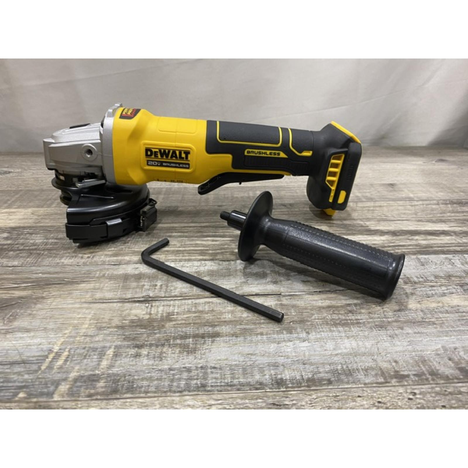 AS-IS DEWALT 20V MAX Cordless Brushless 4-1/2 in. Angle Grinder with Paddle Switch (Tool Only)