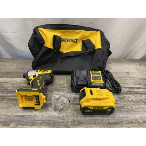 AS-IS DEWALT 20-Volt Maximum XR Lithium-Ion Cordless Brushless 1/4 in. 3-Speed Impact Driver Kit
