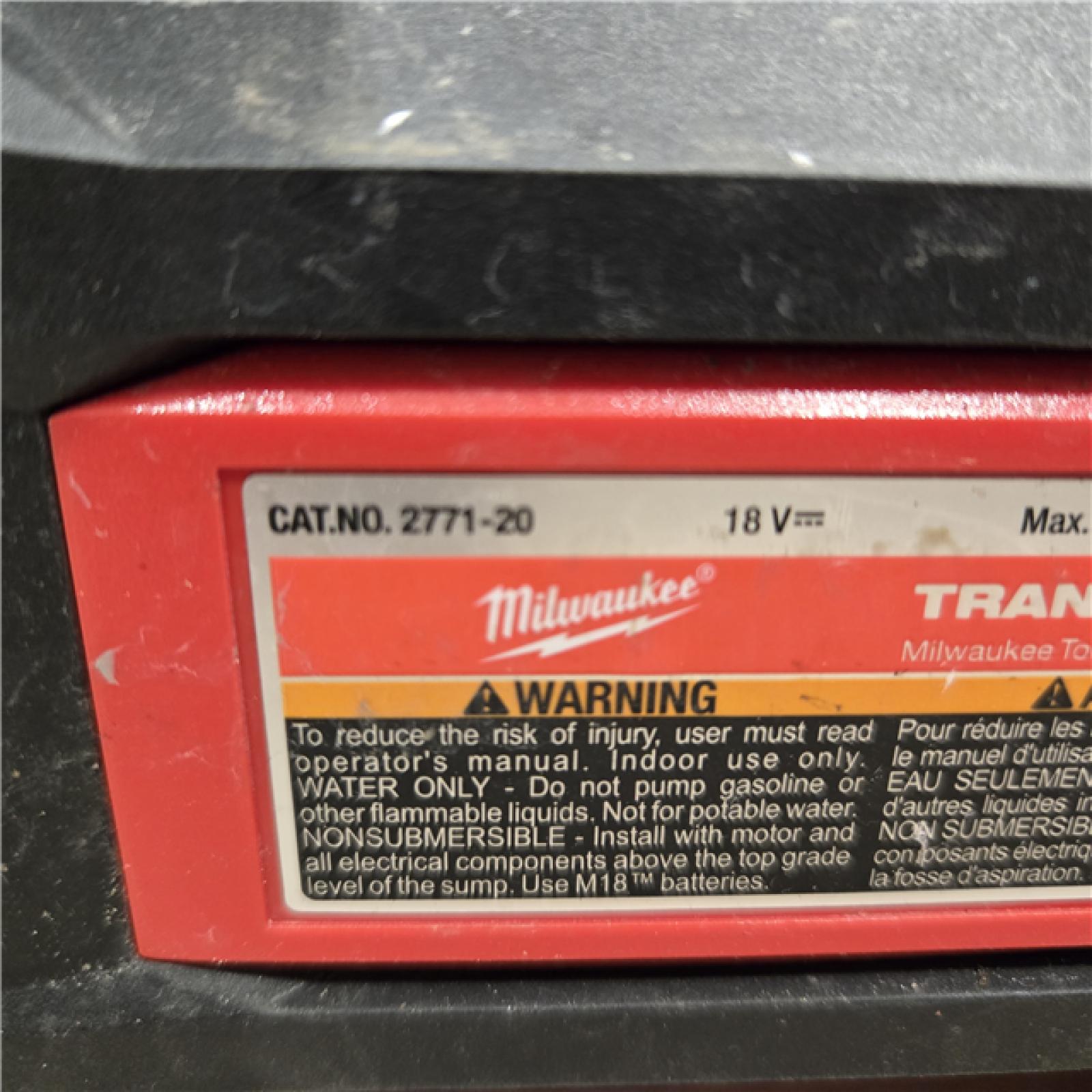 AS-IS Milwaukee 18V 1/4 HP Cordless Transfer Pump (Tool Only)