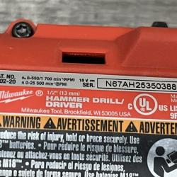 AS-IS Milwaukee 18-Volt Lithium-Ion Brushless Cordless Compact Hammer Drill/Impact Combo Kit