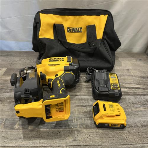 AS-IS DEWALT 20V MAX Lithium-Ion 15-Degree Electric Cordless Roofing Nailer Kit