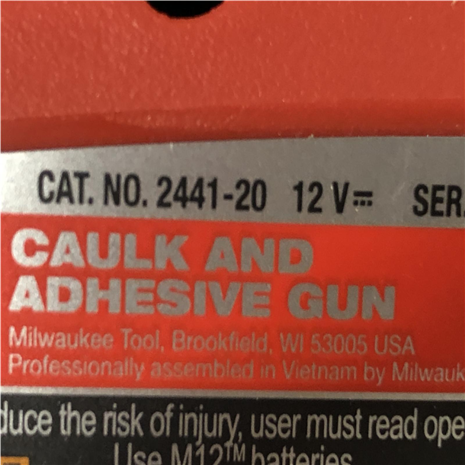 AS-IS Milwaukee 12V Lithium-Ion Cordless 10 oz. Adhesive and Caulk Gun (Tool-Only)