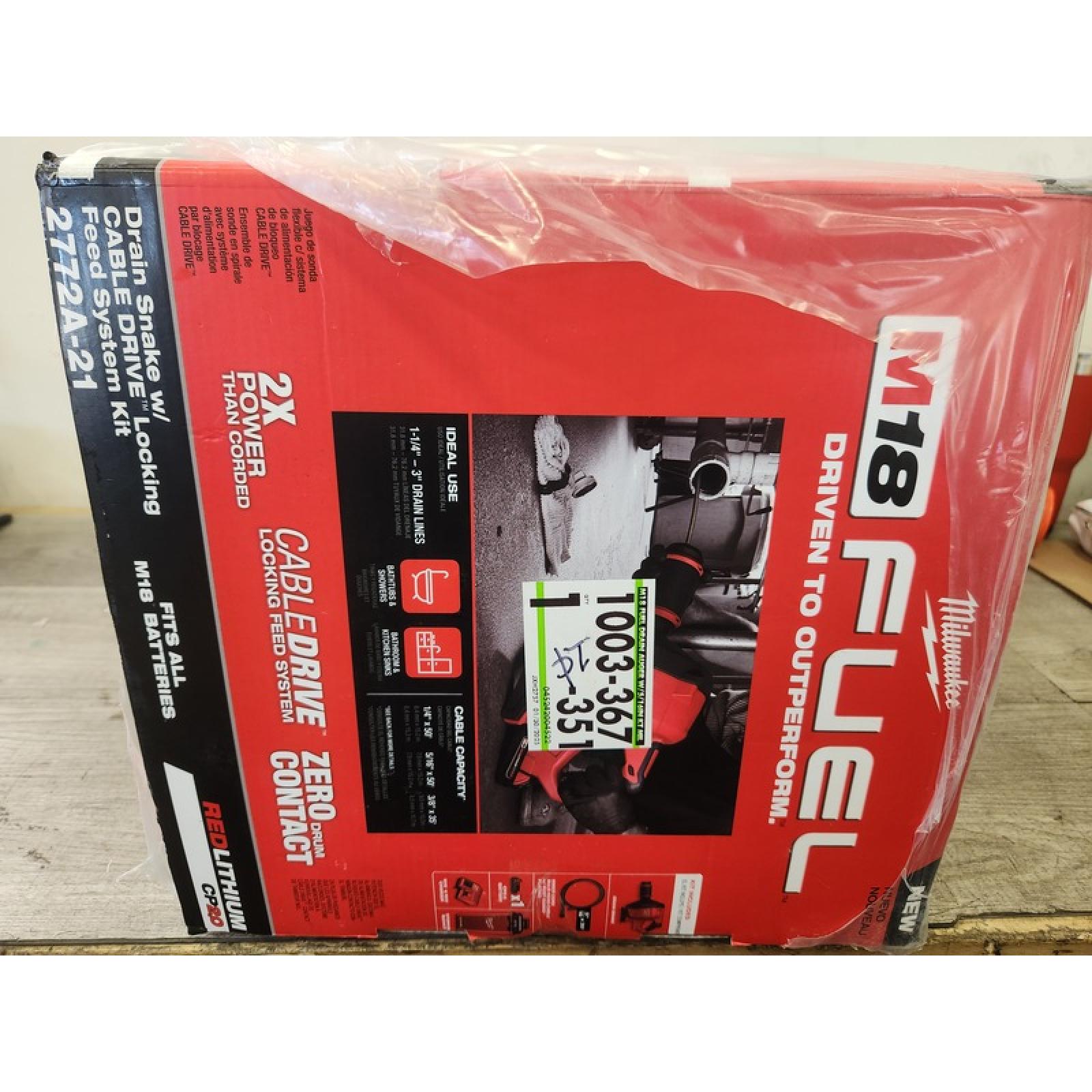 Phoenix NEW Milwaukee M18 FUEL 18-Volt Lithium-Iron Cordless Plumbing Drain Snake Auger Kit with w/ CABLE DRIVE & 5/16 in. x 35 ft. Cable (SEALED)