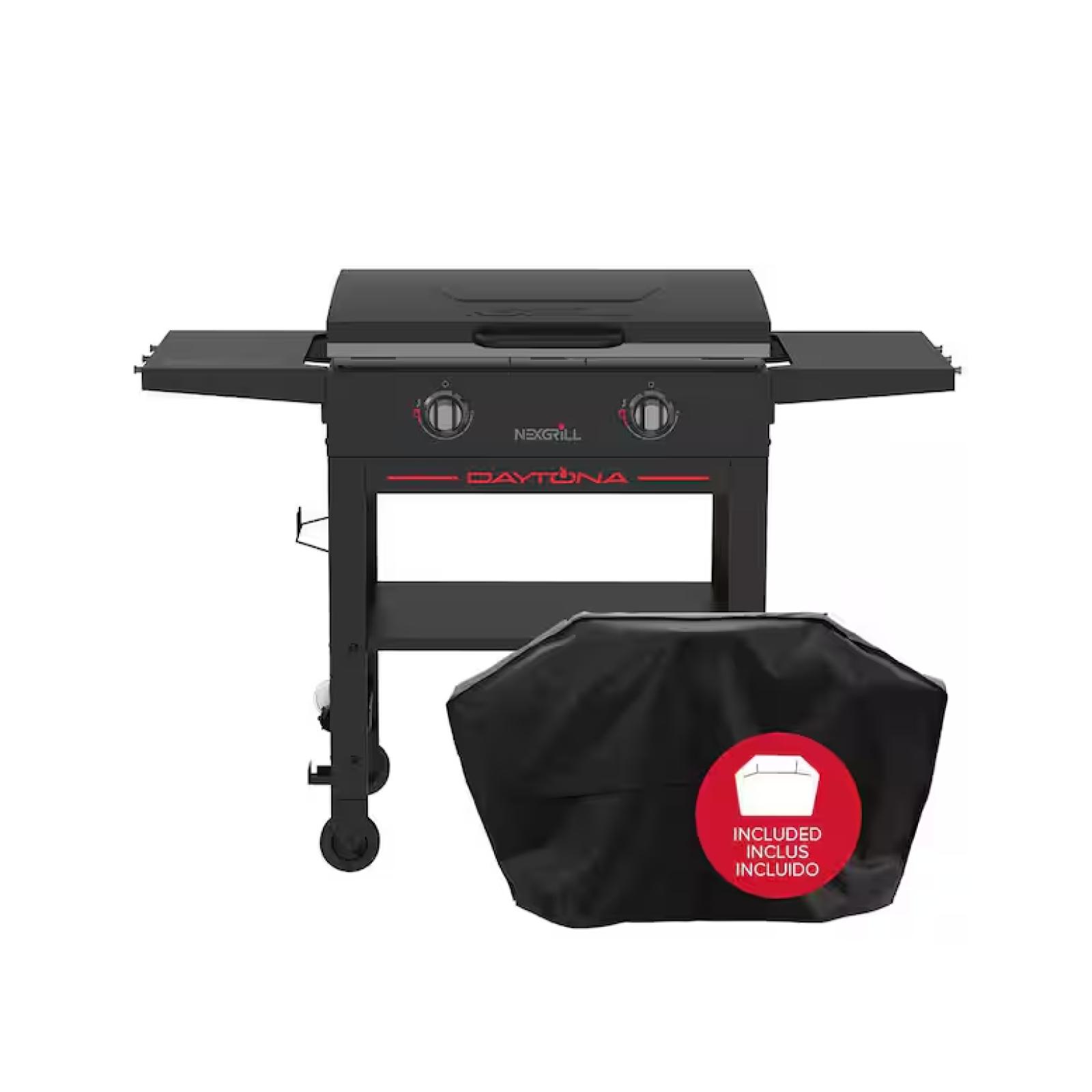 DALLAS LOCATION - Nexgrill Daytona 2 Burner Propane Gas Griddle in Black with PVC Cover PALLET-(6 UNITS)
