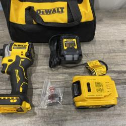 AS-IS DEWALT ATOMIC 20V MAX Lithium-Ion Cordless 1/4 in. Brushless Impact Driver Kit