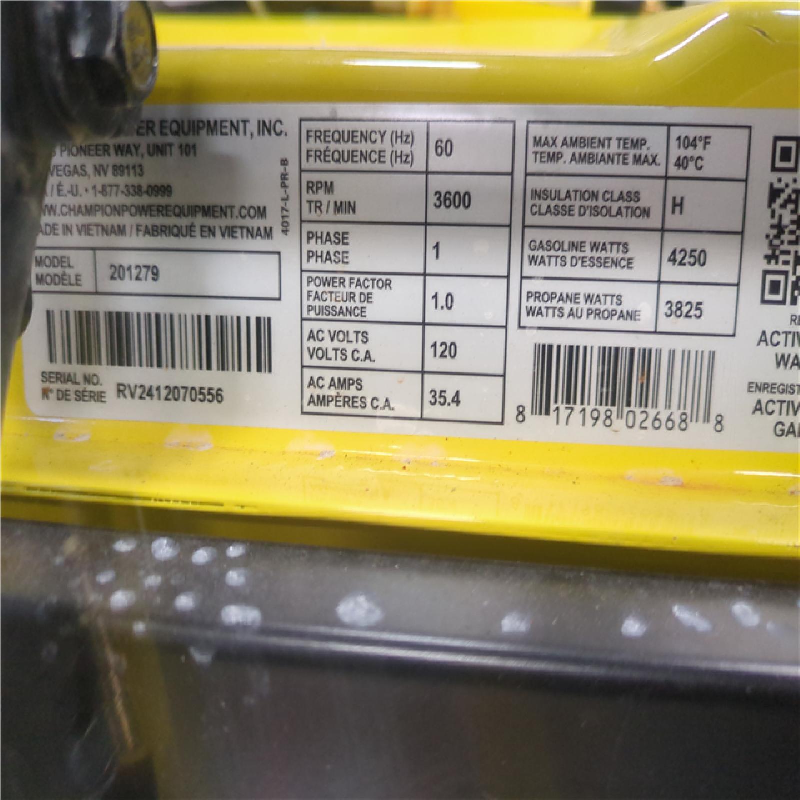 CALIFORNIA AS-IS CHAMPION PORTABLE POWER GENERATOR