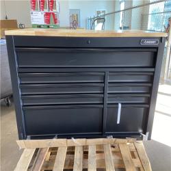 DALLAS LOCFATION - Husky 52 in. W x 25 in. D Heavy Duty 9-Drawer Mobile Workbench Cabinet with Adjustable-Height Hardwood Top in Matte Black