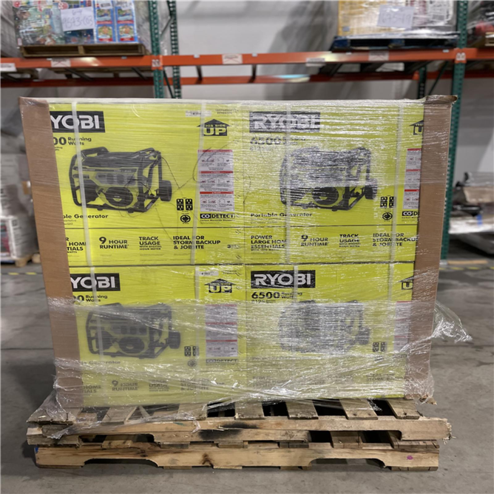 DALLAS LOCATION- RYOBI 6 500-Watt Gasoline Powered Portable Generator PALLET (4 UNITS)