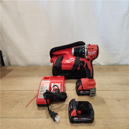 AS-IS- Milwaukee 18V Lithium-Ion Brushless Cordless 1/2 in. Compact Drill/Driver Kit