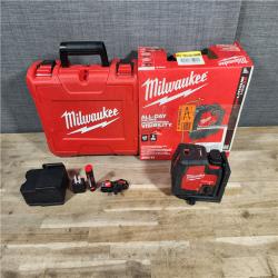 HOUSTON LOCATION - AS-IS Milwaukee-3522-21 Green Beam Laser Cross Line Plumb Point USB Rechargeable