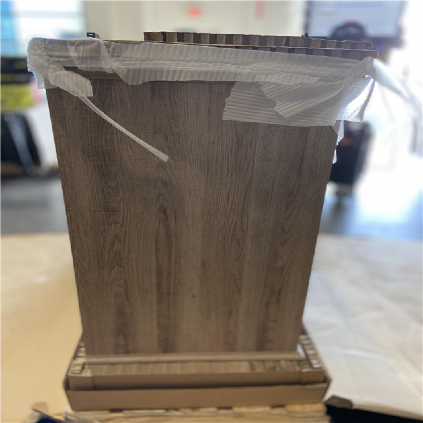 DALLAS LOCATION - Home Decorators Collection Doveton 48 in. Single Sink Freestanding Weathered Tan Bath Vanity with White Engineered Marble Top (Assembled)