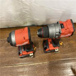 AS-IS MILWAUKEE M18 FUEL 18V Lithium-Ion Brushless Cordless Hammer Drill and Impact Driver Combo Kit (2-Tool) with 2 Batteries