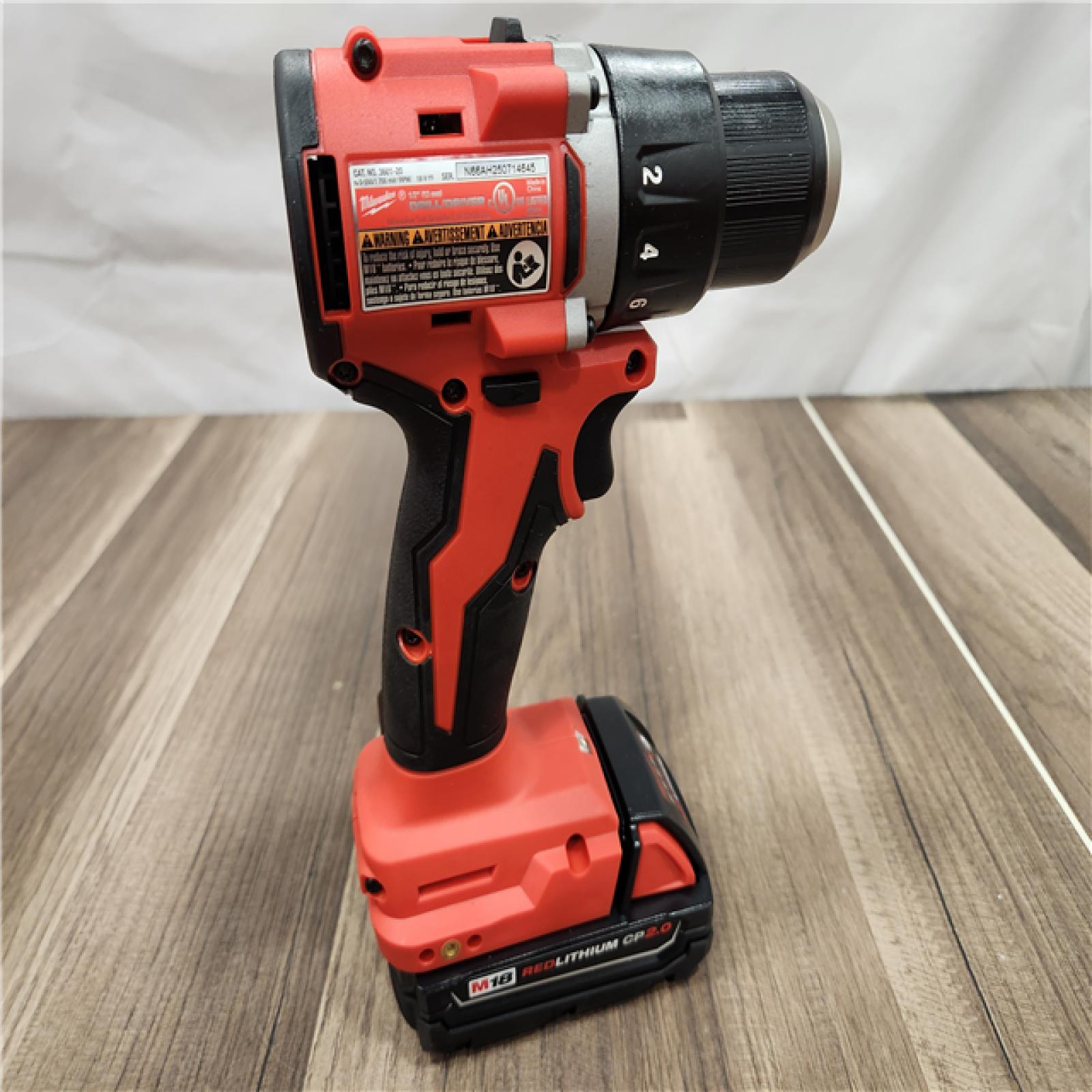 AS-IS Milwaukee M18 Compact Next Gen 1/2 in. Brushless Cordless Drill/Driver Kit (Battery & Charger)