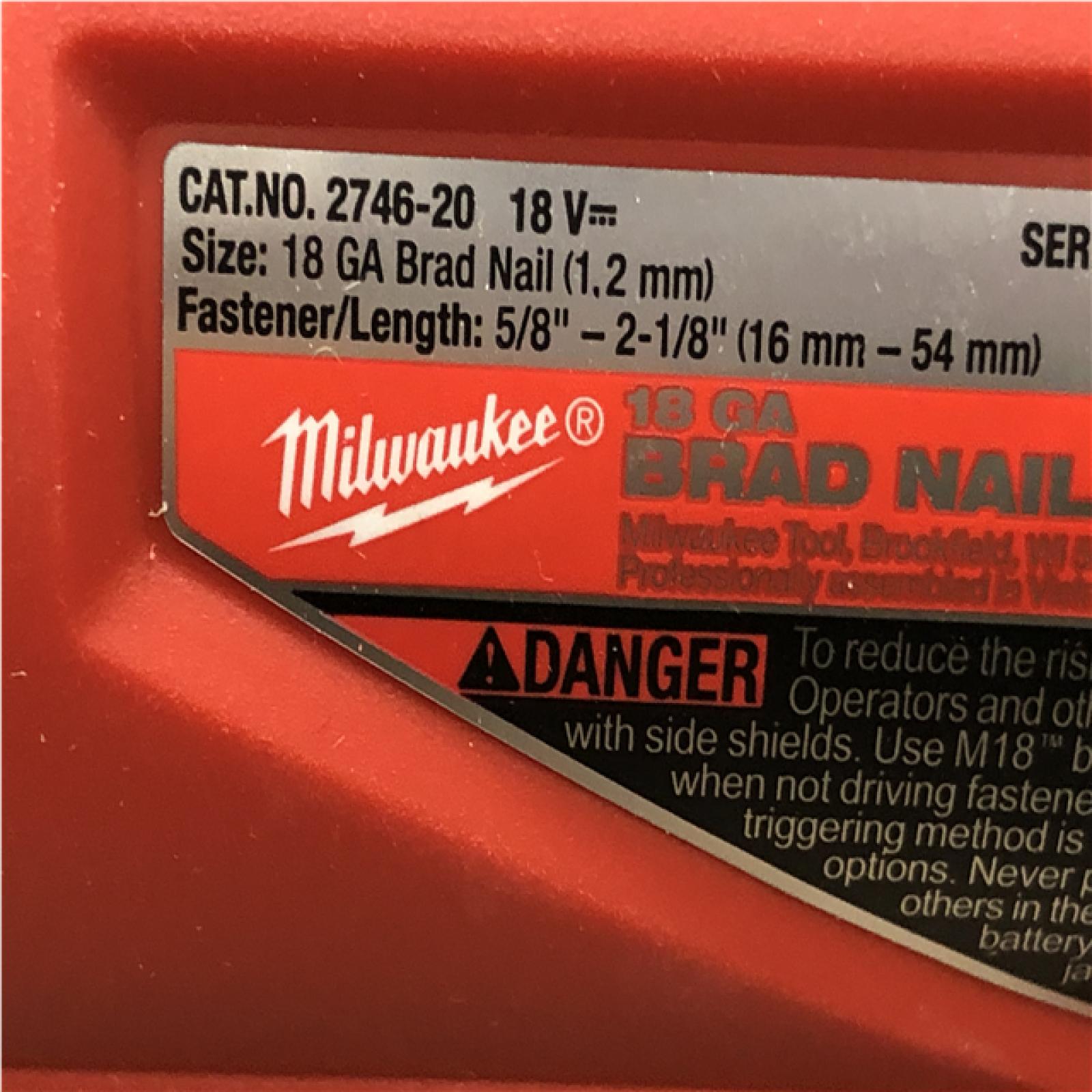 AS-IS Milwaukee FUEL 18-Volt Lithium-Ion Brushless Cordless Gen II 18-Gauge Brad Nailer (Tool-Only)