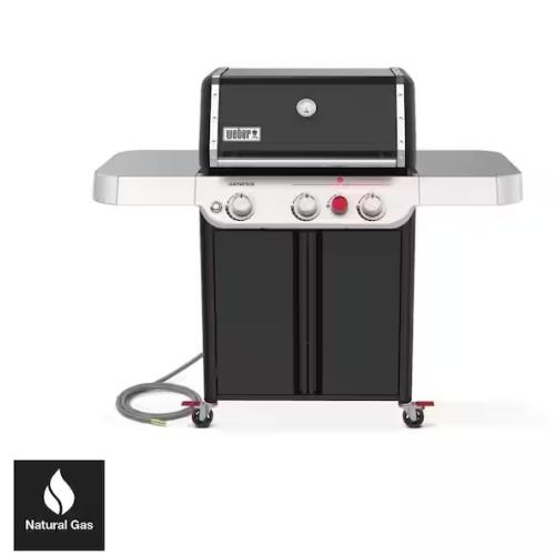 DALLAS LOCATION - Weber Genesis E-325 3-Burner Natural Gas Grill in Black with Large Sear Zone