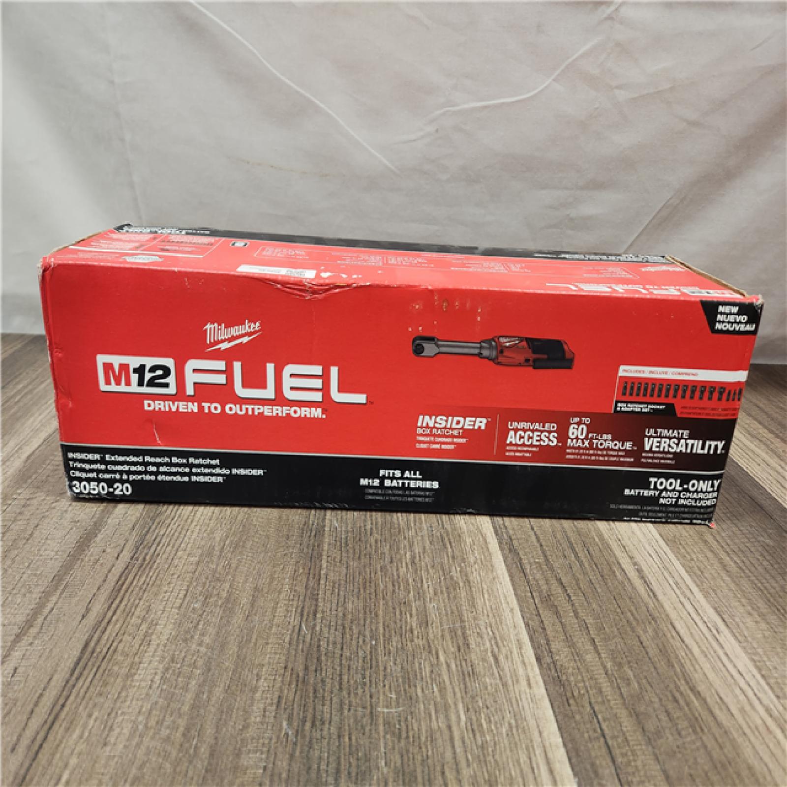 NEW- Milwaukee M12 FUEL INSIDER Extended Reach Box Ratchet (Tool-Only)