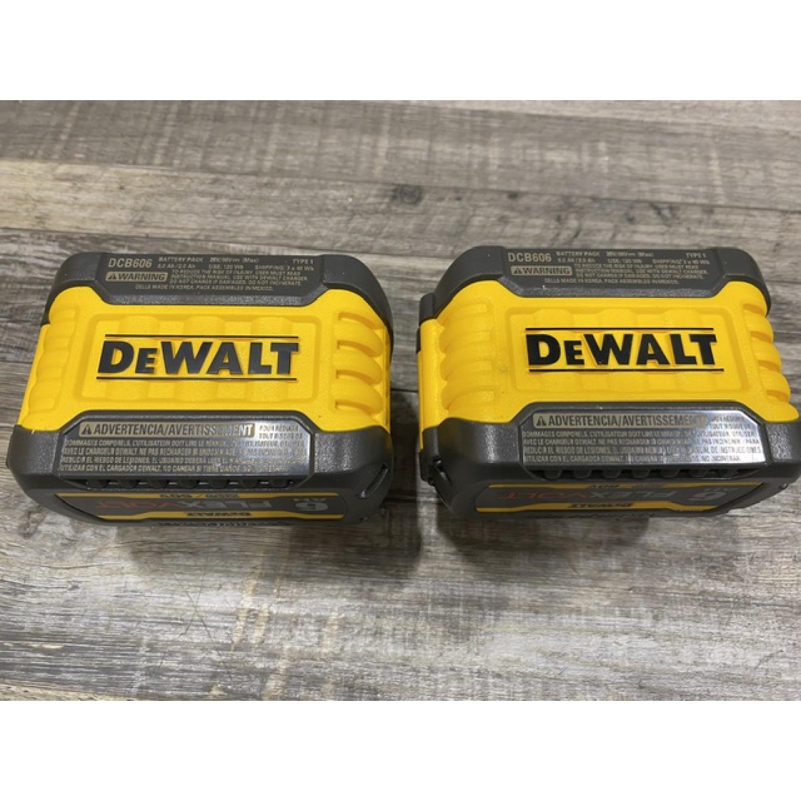 AS-IS DEWALT FLEXVOLT 20V/60V MAX Lithium-Ion 6.0Ah Battery Pack (2 Pack)