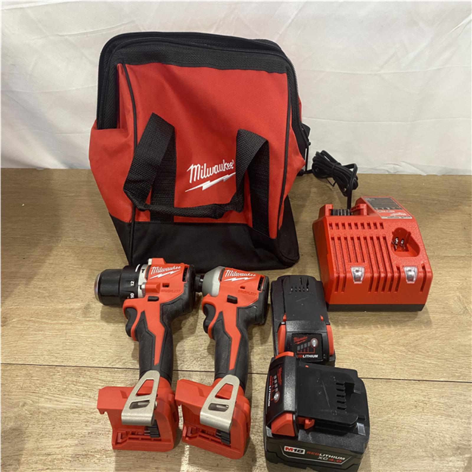 AS-IS Milwaukee 18-Volt Lithium-Ion Brushless Cordless Compact Hammer Drill/Impact Combo Kit