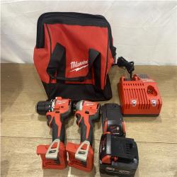 AS-IS Milwaukee 18-Volt Lithium-Ion Brushless Cordless Compact Hammer Drill/Impact Combo Kit