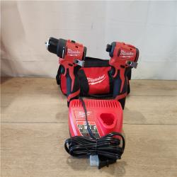 AS-IS- M12 12-Volt Lithium-Ion Brushless Cordless Subcompact Drill and Impact Driver Combo Kit W/2 Batteries and Bag (2-Tool)