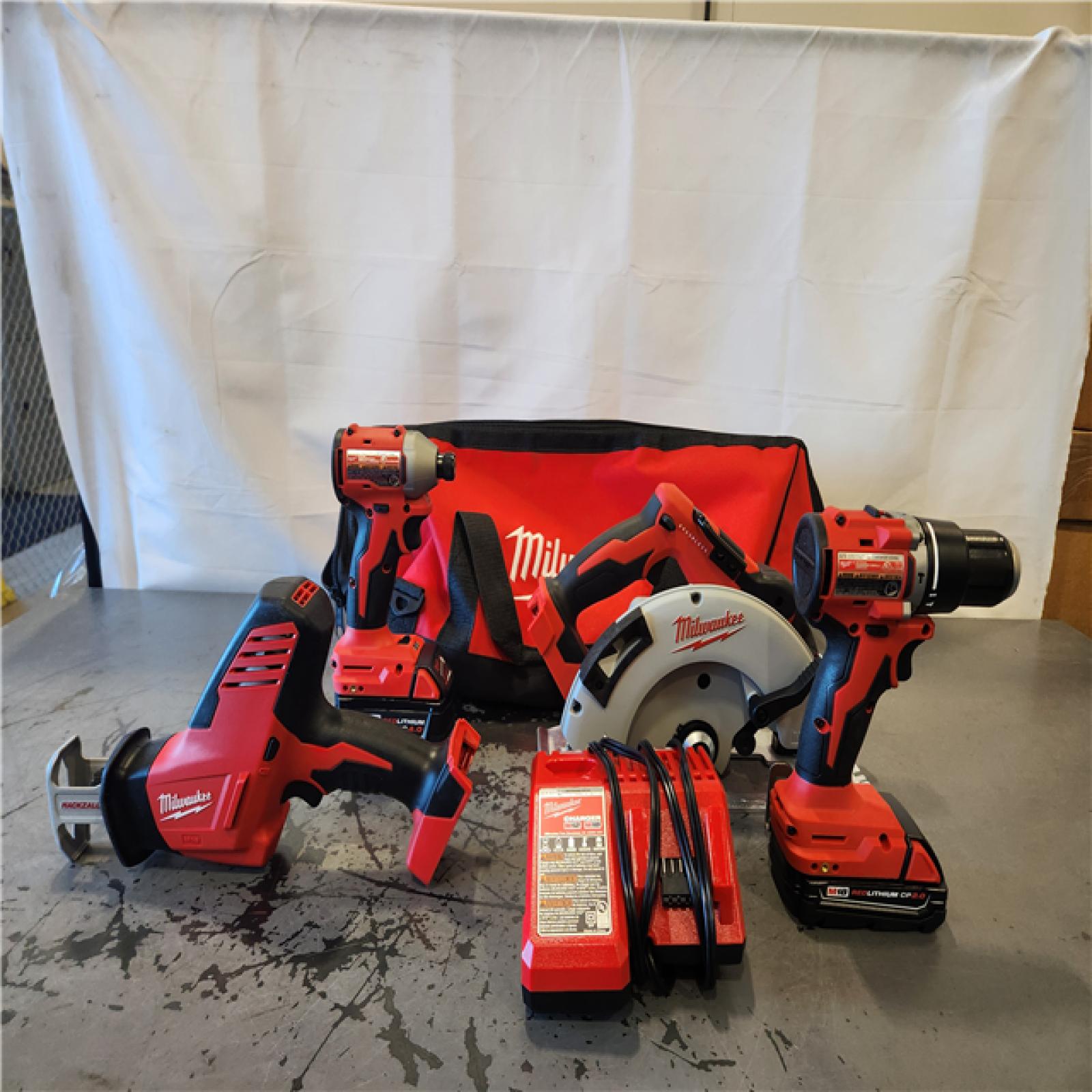 AS-IS- Milwaukee M18 Cordless Brushless 4 Tool Combo Kit