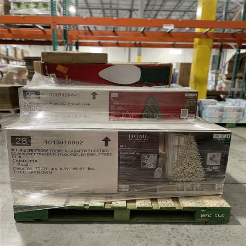 DALLAS LOCATION - AS-IS CHRISTMAS TREES & DECORATION PALLET