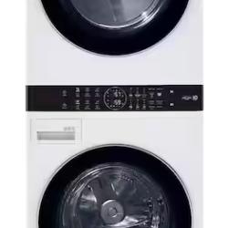 DALLAS LOCATION - LG WashTower Stacked SMART Laundry Center 4.5 Cu.Ft. Front Load Washer & 7.4 Cu.Ft. Electric Dryer in White