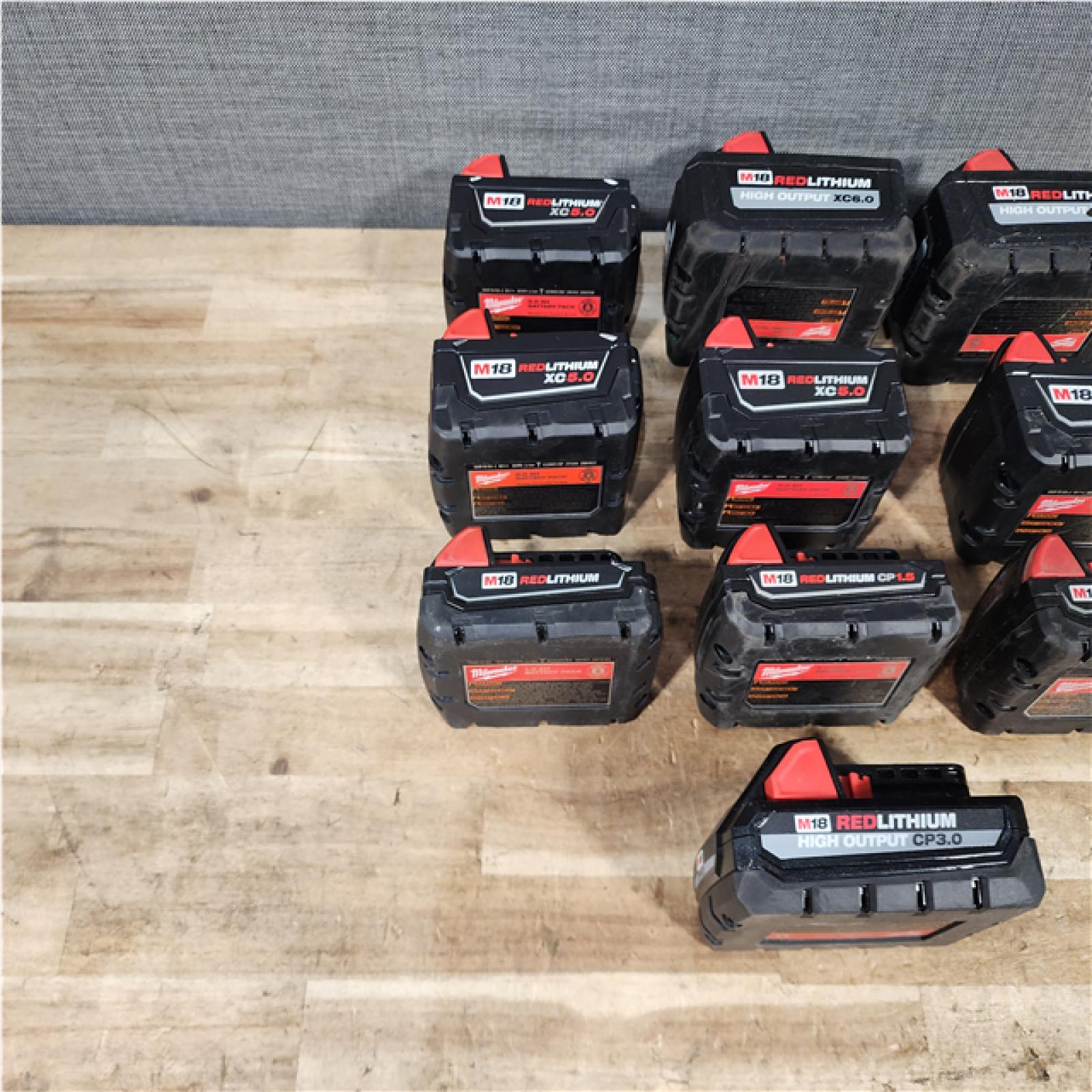 HOUSTON LOCATION - AS - IS MILWAUKEE BATTERY PACK QTY - 10