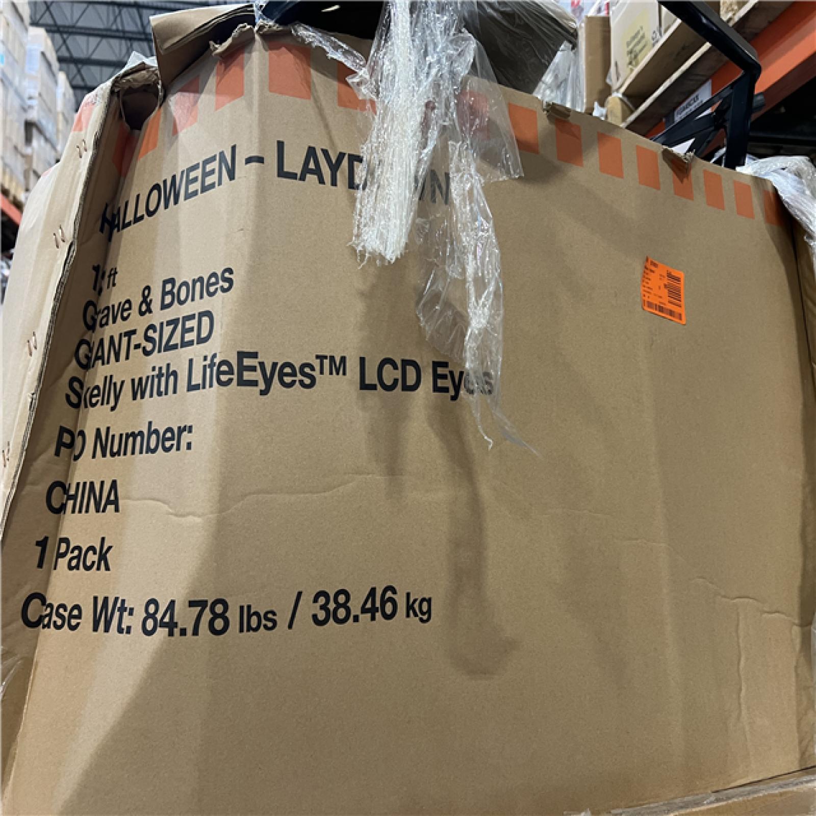 DALLAS LOCATION - AS-IS Home Accents Holiday 12 ft. Grave & Bones Giant-Sized Skelly with LifeEyes™ LCD Eyes H5