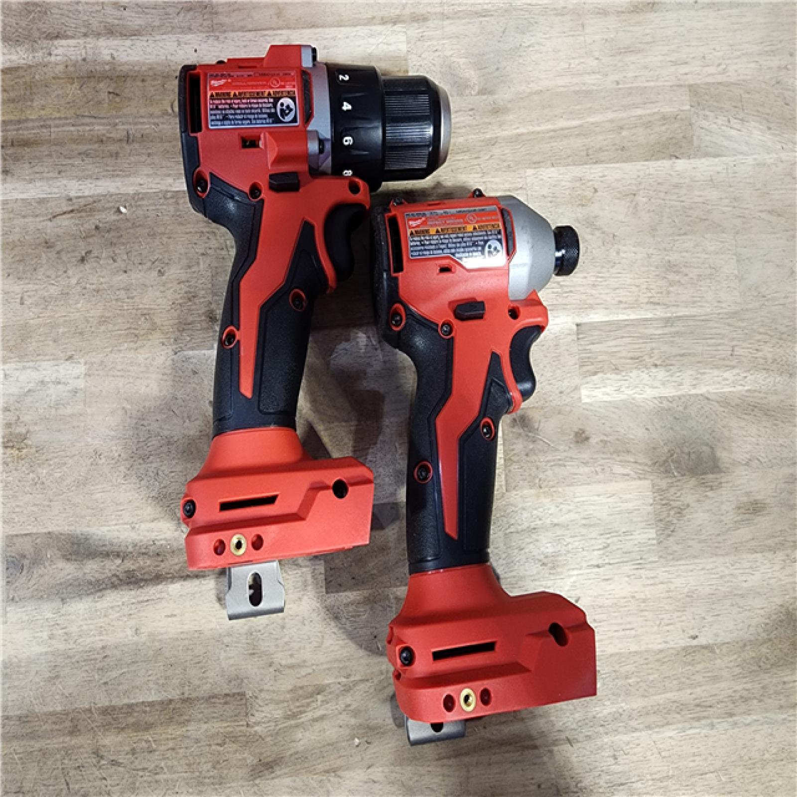HOUSTON LOCATION - AS-IS Milwaukee M18 18V Lithium-Ion Brushless Cordless Compact Drill/Impact Combo Kit (2-Tool) W/(2) 2.0 Ah Batteries, Charger & Bag