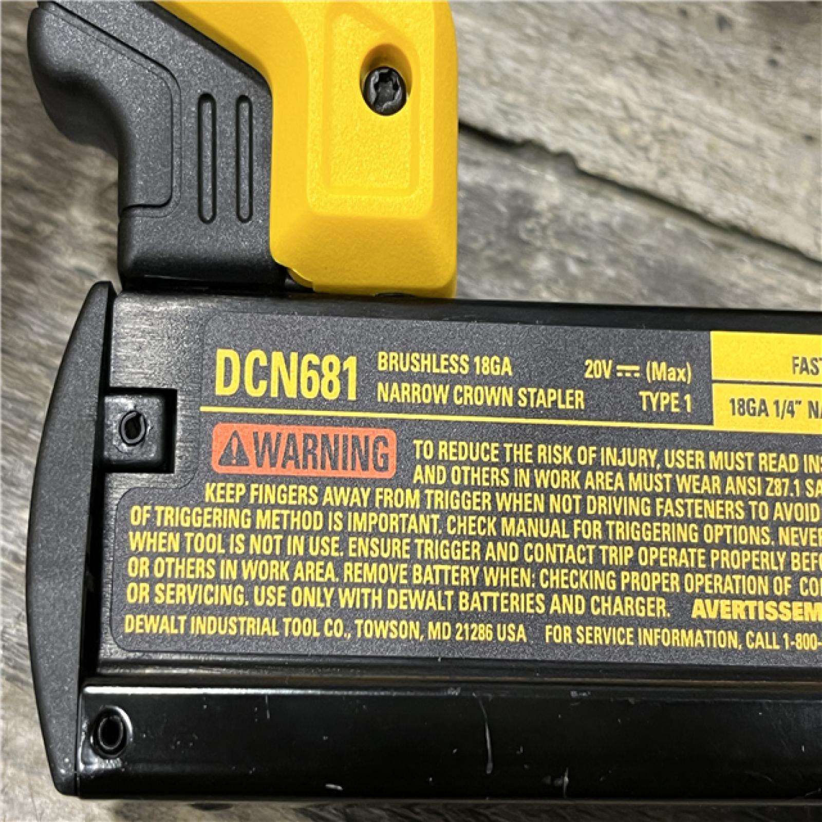 AS-IS DEWALT 20V MAX XR Lithium-Ion Cordless 18-Gauge Narrow Crown Stapler Kit